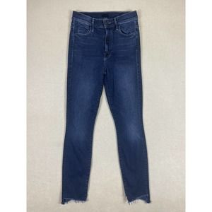 Mother The Stunner Zip Two Step Fray Jean Womens 24 Mid‎ Rise Jeans Blue